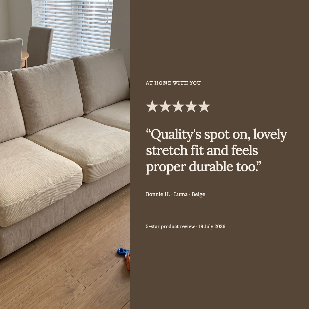 Sitzkissenbezug Luma fürs Sofa – Beige – Ansicht 10