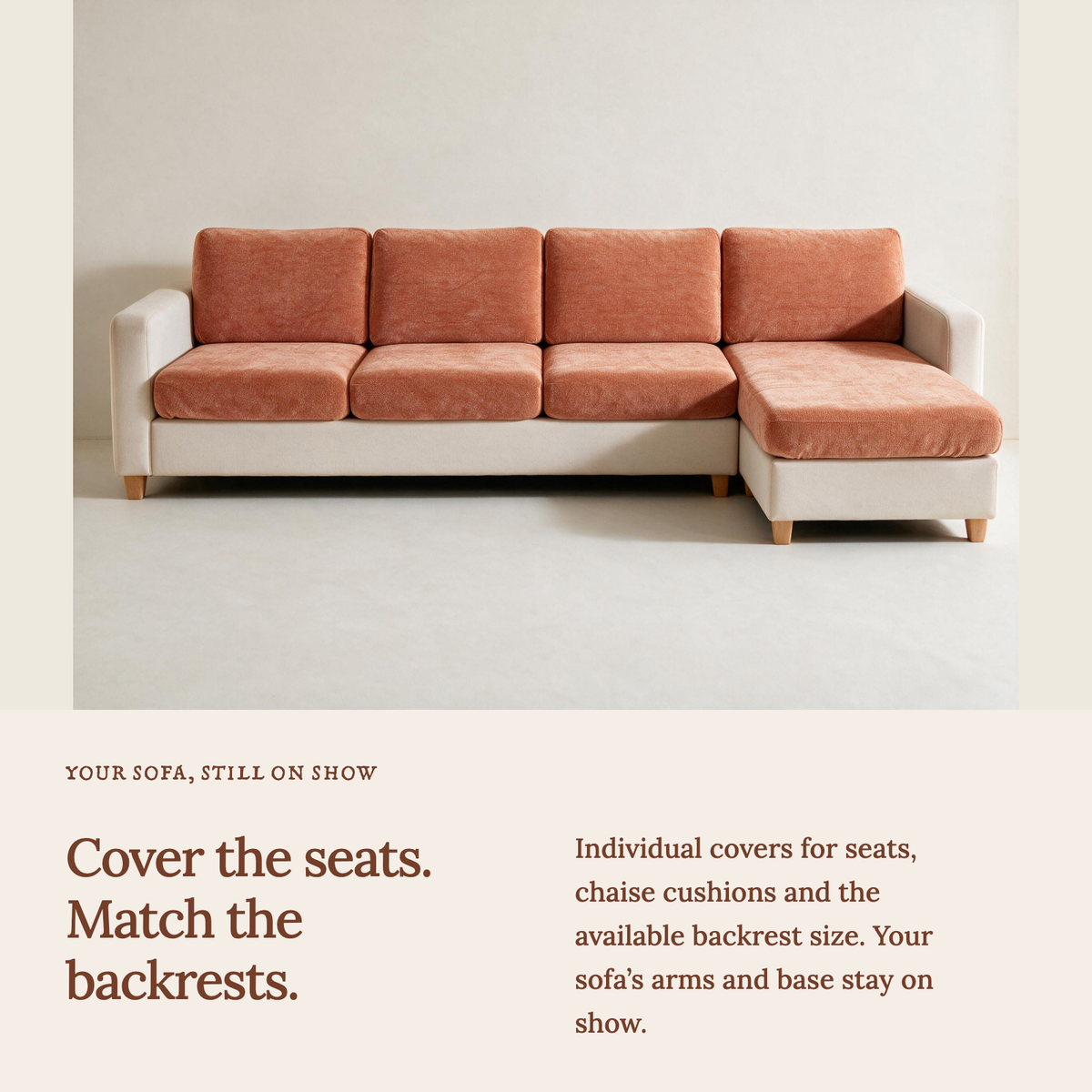 Sitzkissenbezug Luma fürs Sofa – Orange – Ansicht 3