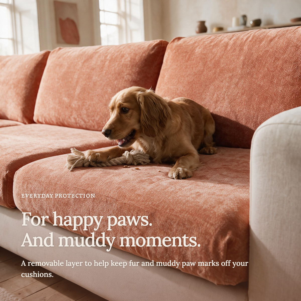 Sitzkissenbezug Luma fürs Sofa – Orange – Ansicht 7