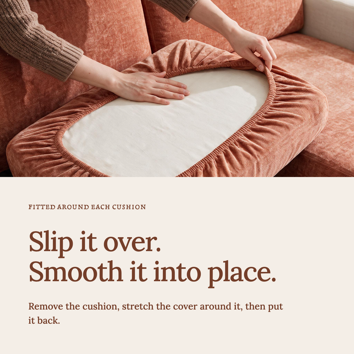 Sitzkissenbezug Luma fürs Sofa – Orange – Ansicht 4