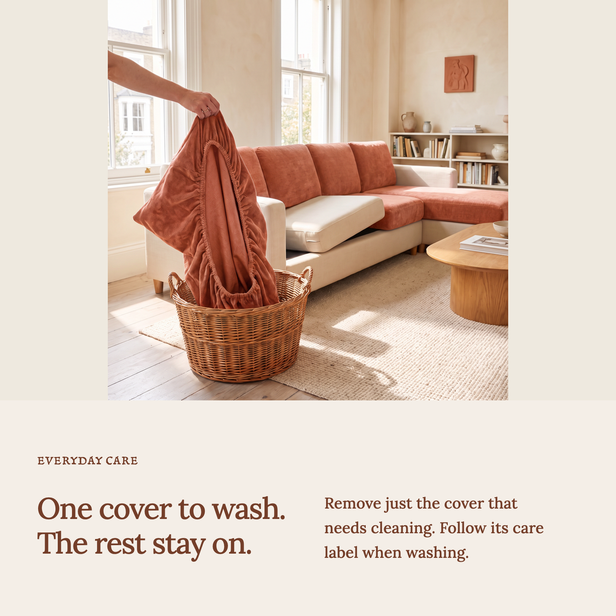 Sitzkissenbezug Luma fürs Sofa – Orange – Ansicht 9