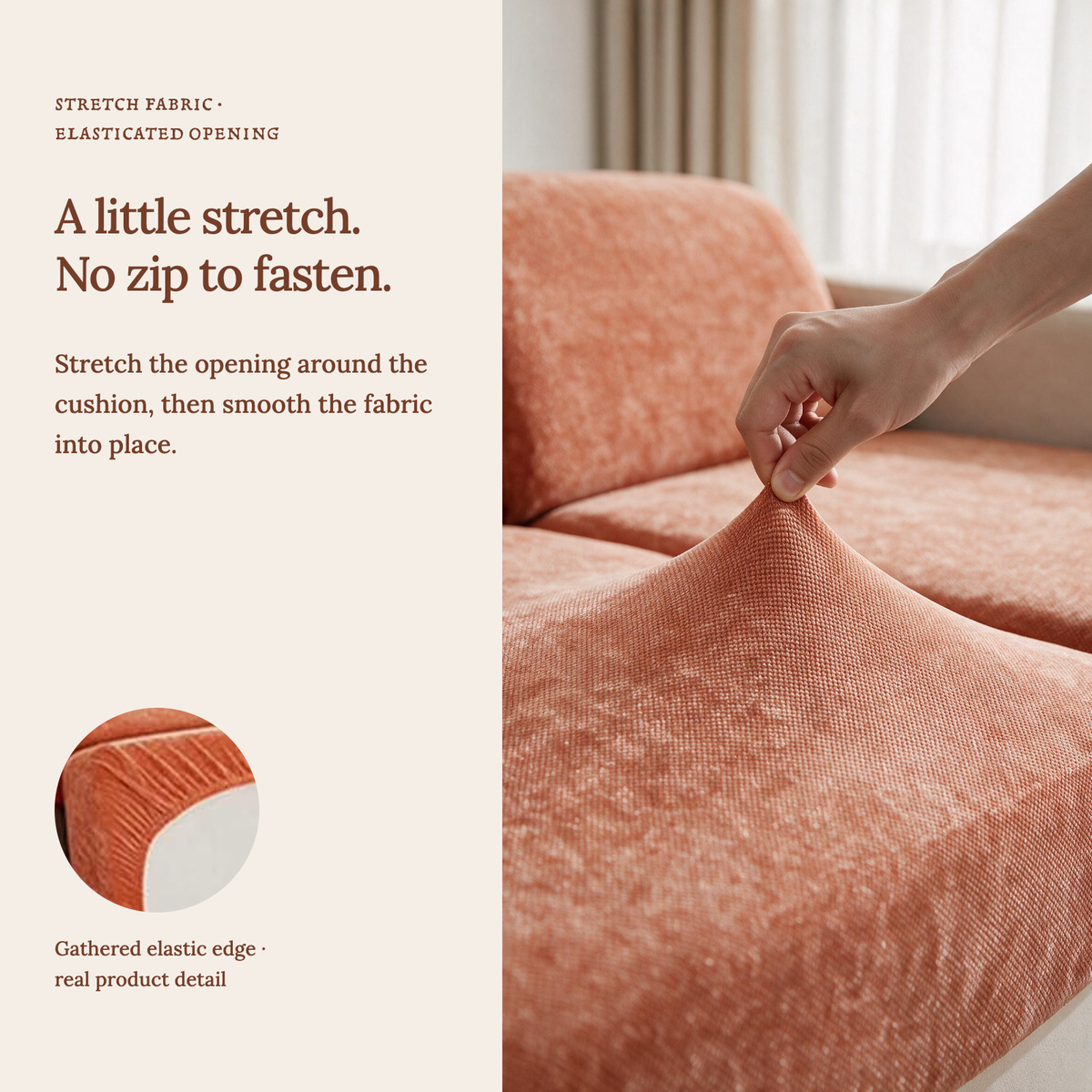 Sitzkissenbezug Luma fürs Sofa – Orange – Ansicht 8