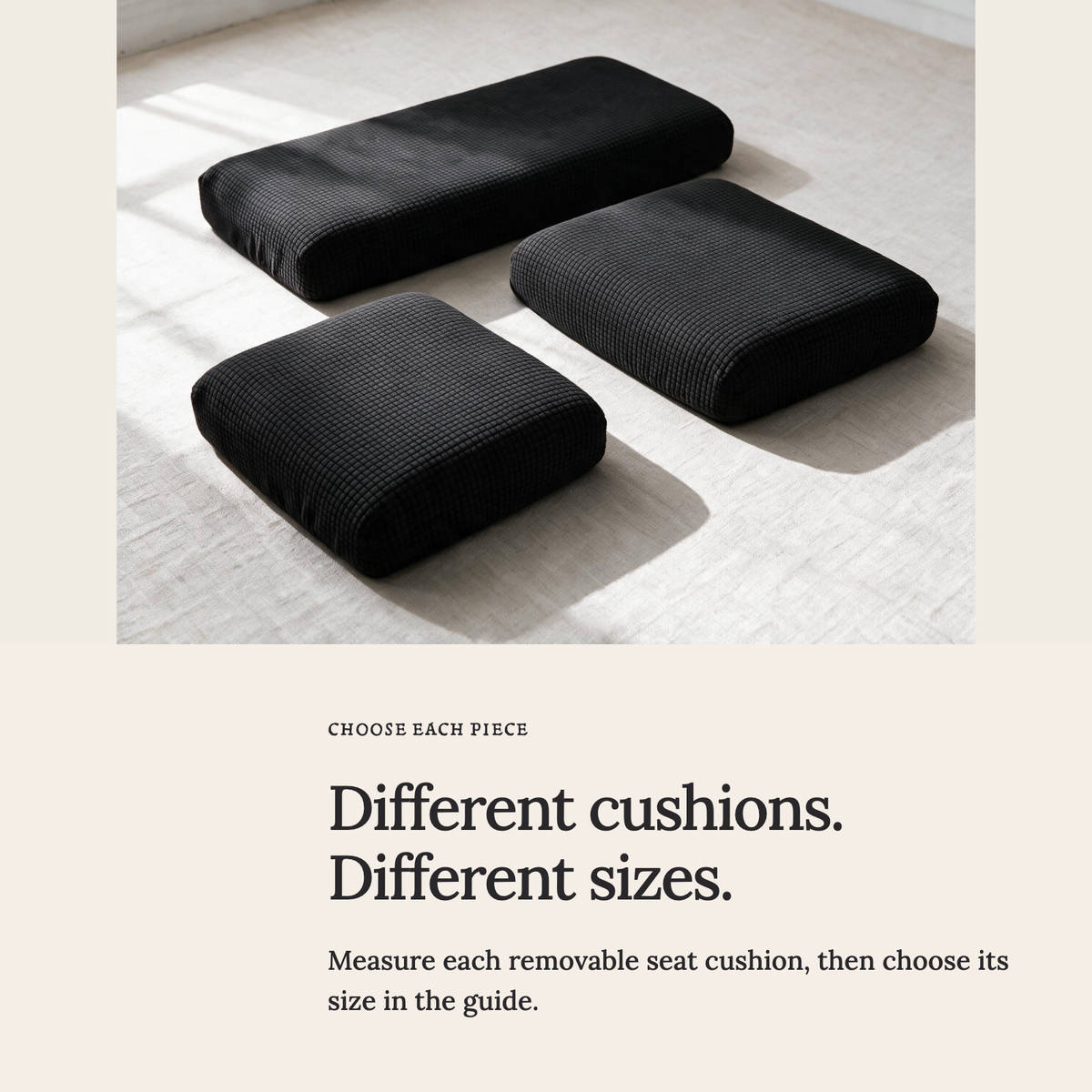 Jacquard-Sitzkissenbezug fürs Sofa – Schwarz – Ansicht 5