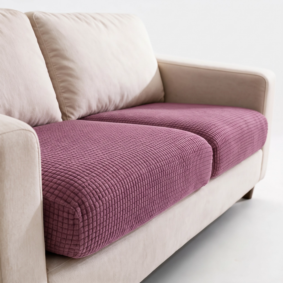 Jacquard-Sitzkissenbezug fürs Sofa – Rosa – Ansicht 2