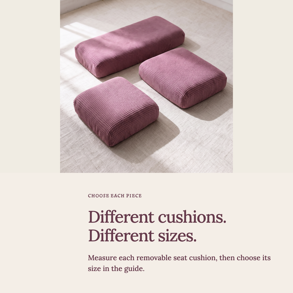 Jacquard-Sitzkissenbezug fürs Sofa – Rosa – Ansicht 5