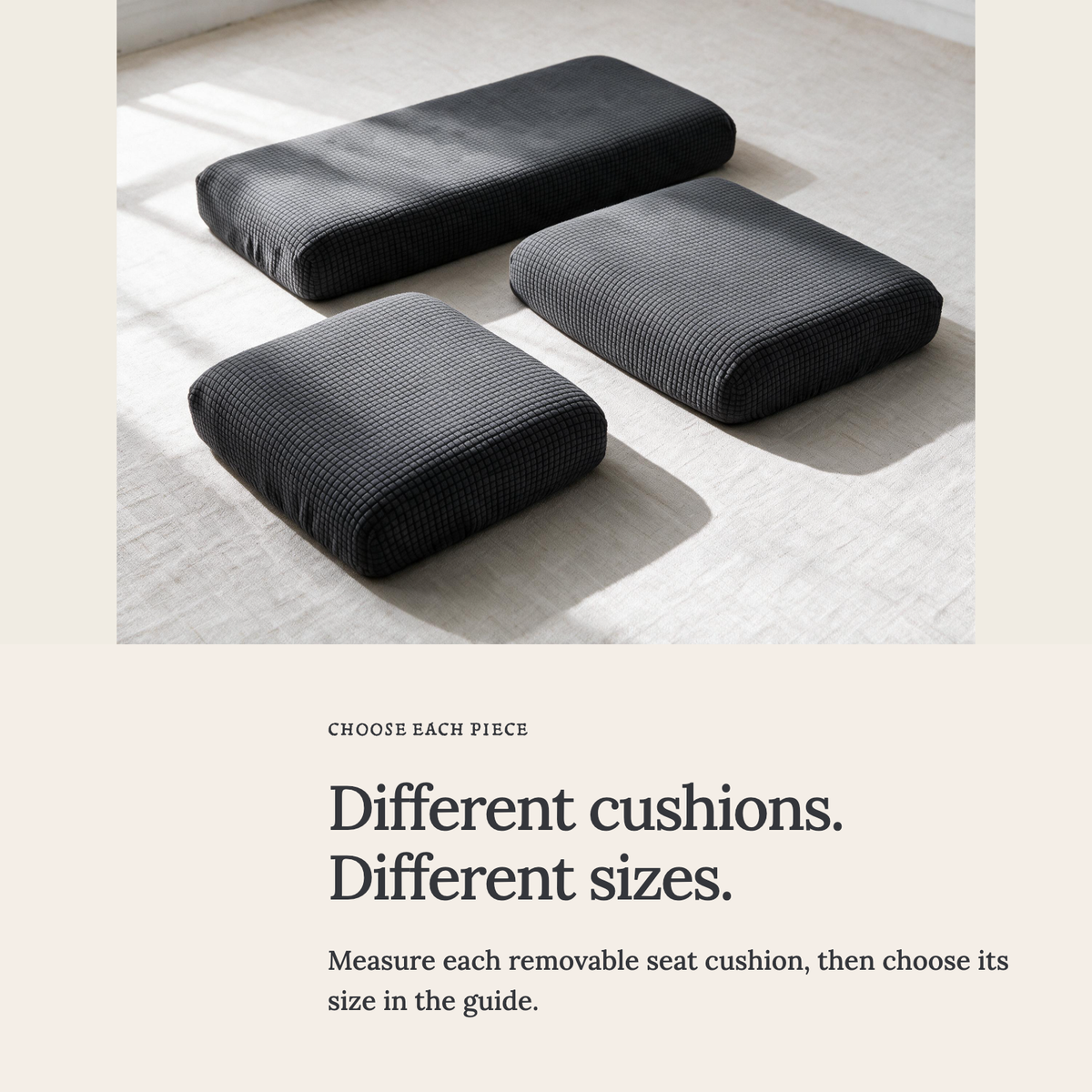 Jacquard-Sitzkissenbezug fürs Sofa – Dunkelgrau – Ansicht 5