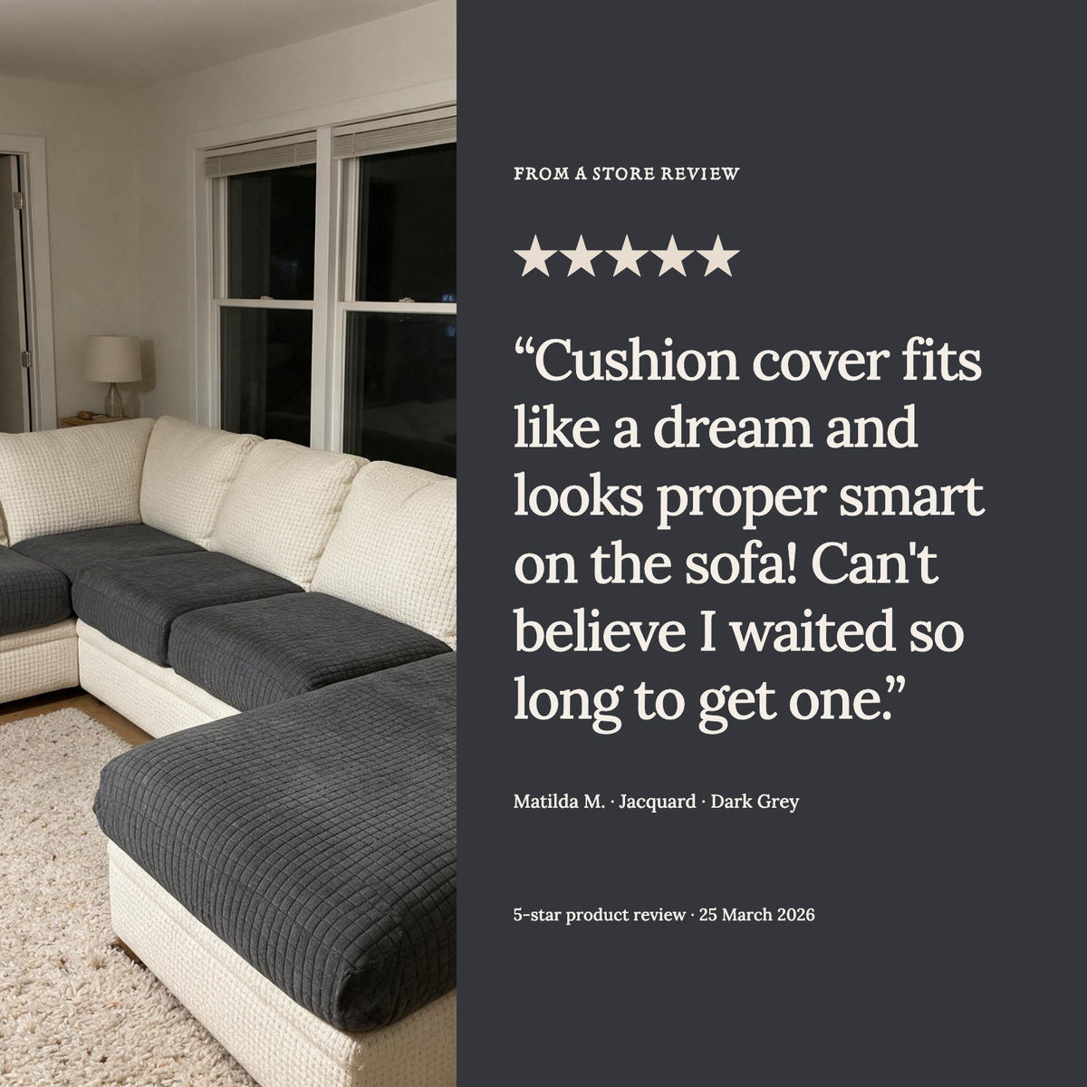 Jacquard-Sitzkissenbezug fürs Sofa – Dunkelgrau – Ansicht 10