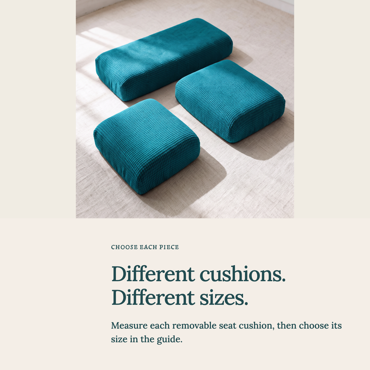 Jacquard-Sitzkissenbezug fürs Sofa – Türkis – Ansicht 5