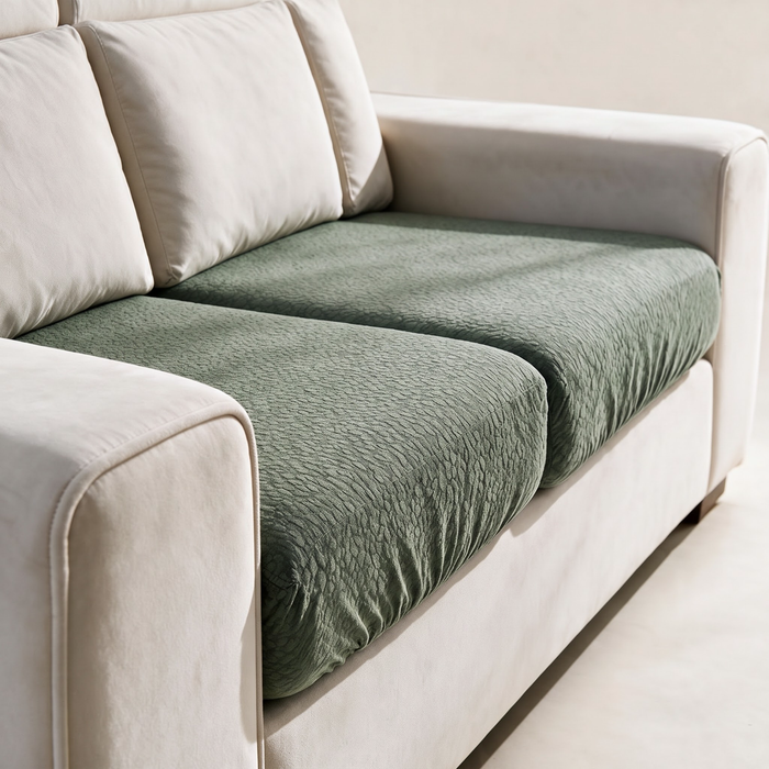Wasserdichter Sitzkissenbezug fürs Sofa – Waldgrün – Ansicht 2