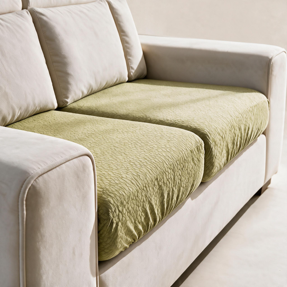 Wasserdichter Sitzkissenbezug fürs Sofa – Gelbgrün – Ansicht 2