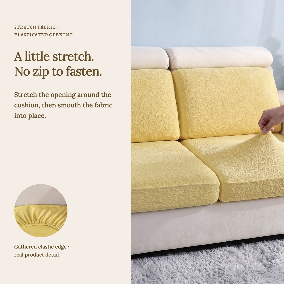 Wasserdichter Sitzkissenbezug fürs Sofa – Gelb – Ansicht 8