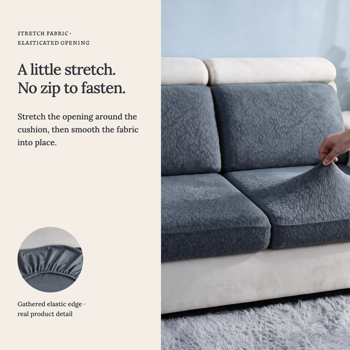 Wasserdichter Sitzkissenbezug fürs Sofa – Dunkelgrau – Ansicht 8
