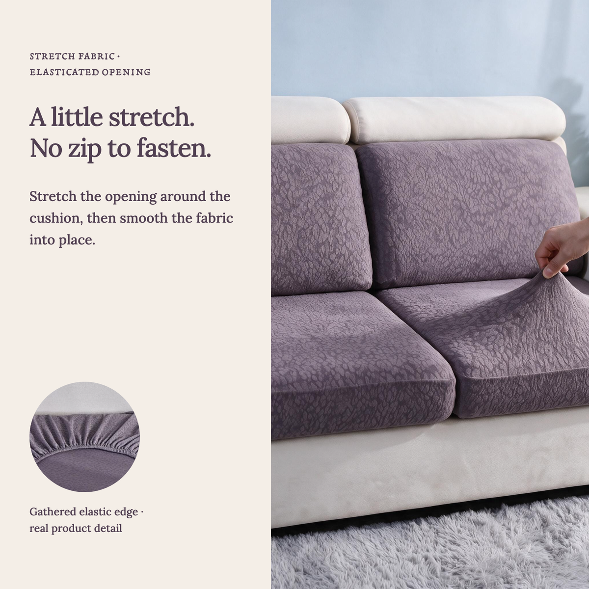 Wasserdichter Sitzkissenbezug fürs Sofa – Violett – Ansicht 8