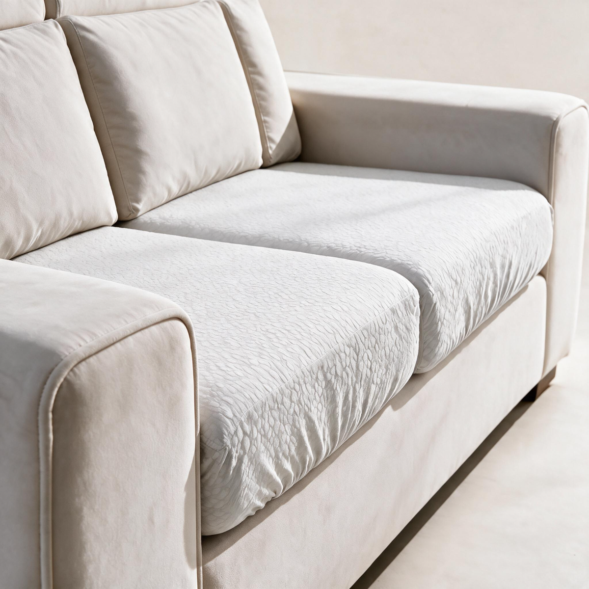 Wasserdichter Sitzkissenbezug fürs Sofa – Weiß – Ansicht 2