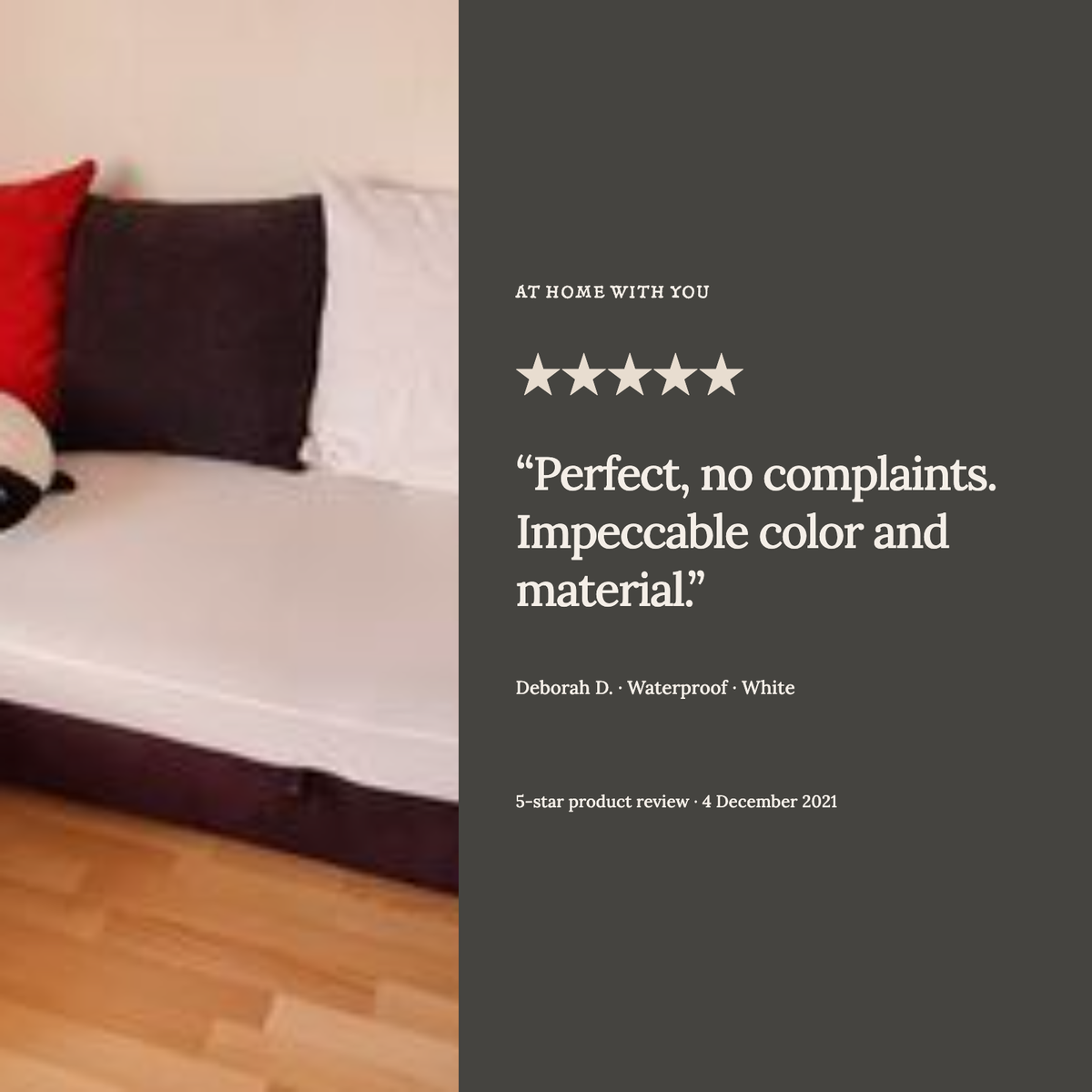 Wasserdichter Sitzkissenbezug fürs Sofa – Weiß – Ansicht 10