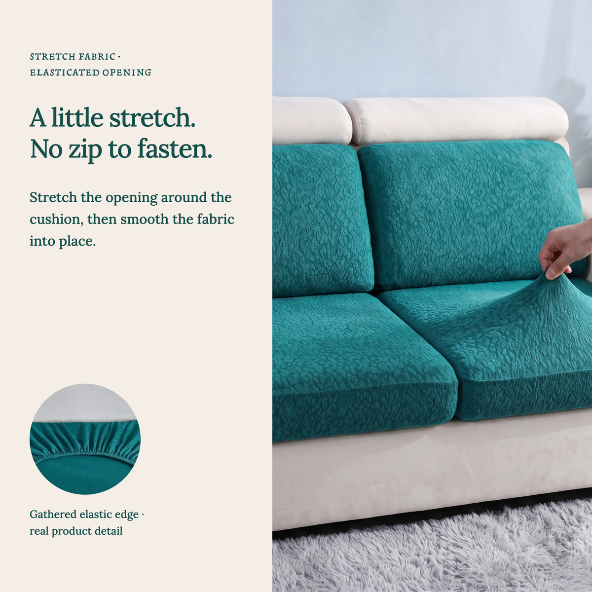 Wasserdichter Sitzkissenbezug fürs Sofa – Smaragdgrün – Ansicht 8