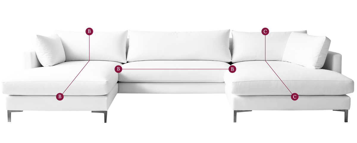 Drei Teile – Sofa in U-Form
