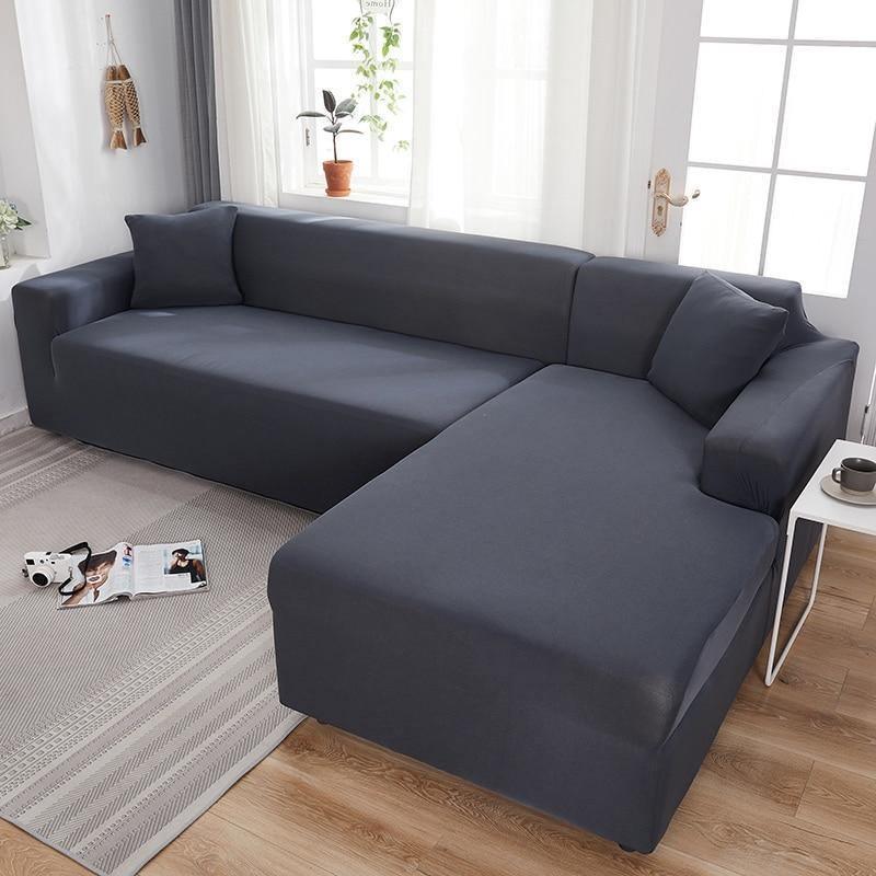 Stretch-Bezug fürs Ecksofa in L-Form – Tongrau – Ansicht 1