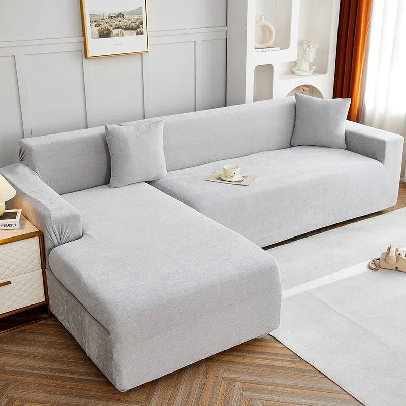 Ecksofa-Bezug Luma in L-Form – Hellgrau – Ansicht 2