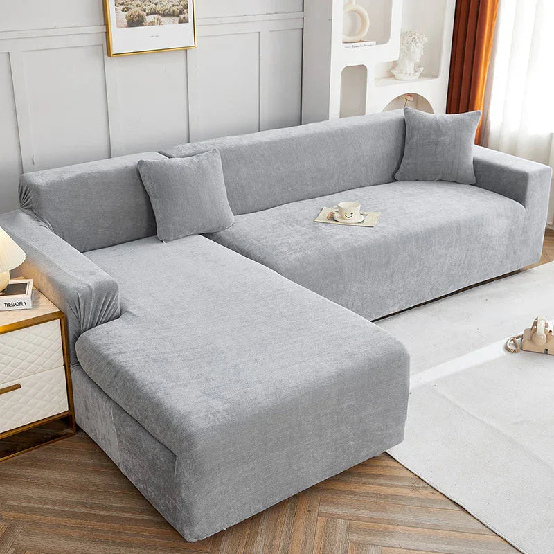 Ecksofa-Bezug Luma in L-Form – Mittelgrau – Ansicht 2