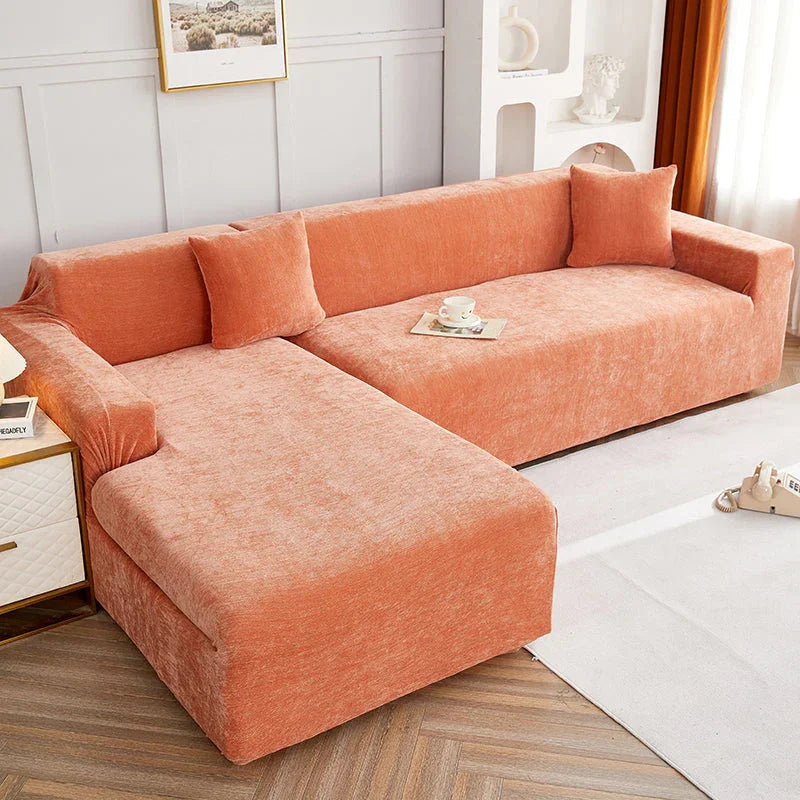 Ecksofa-Bezug Luma in L-Form – Orange – Ansicht 2