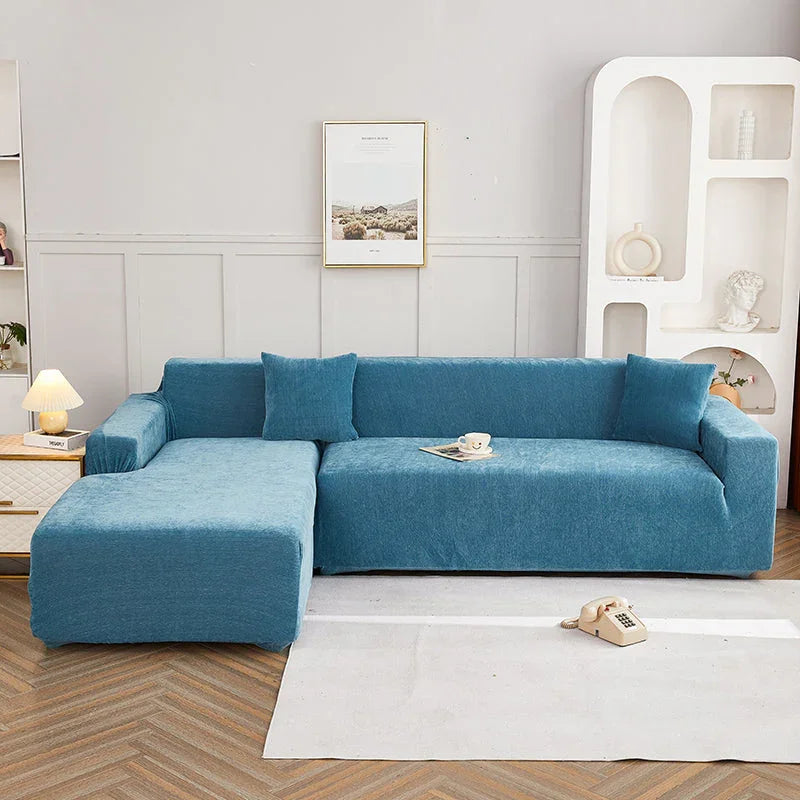 Ecksofa-Bezug Luma in L-Form – Blau – Ansicht 1