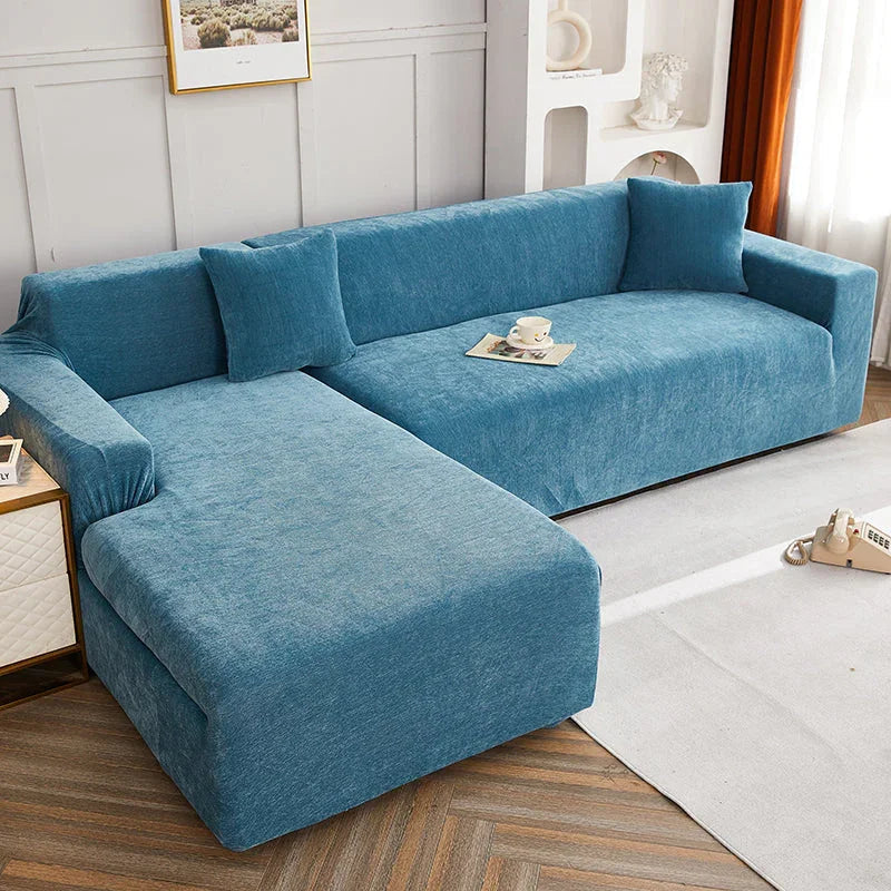 Ecksofa-Bezug Luma in L-Form – Blau – Ansicht 2