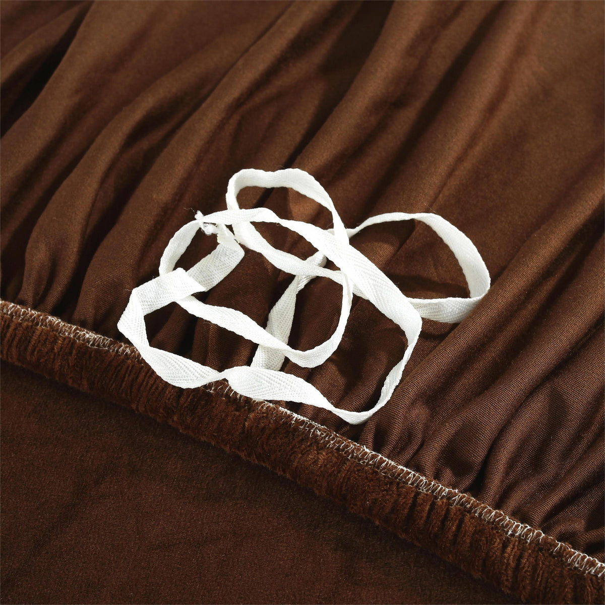 Ecksofa-Bezug aus Samt in L-Form – Braun – Ansicht 5