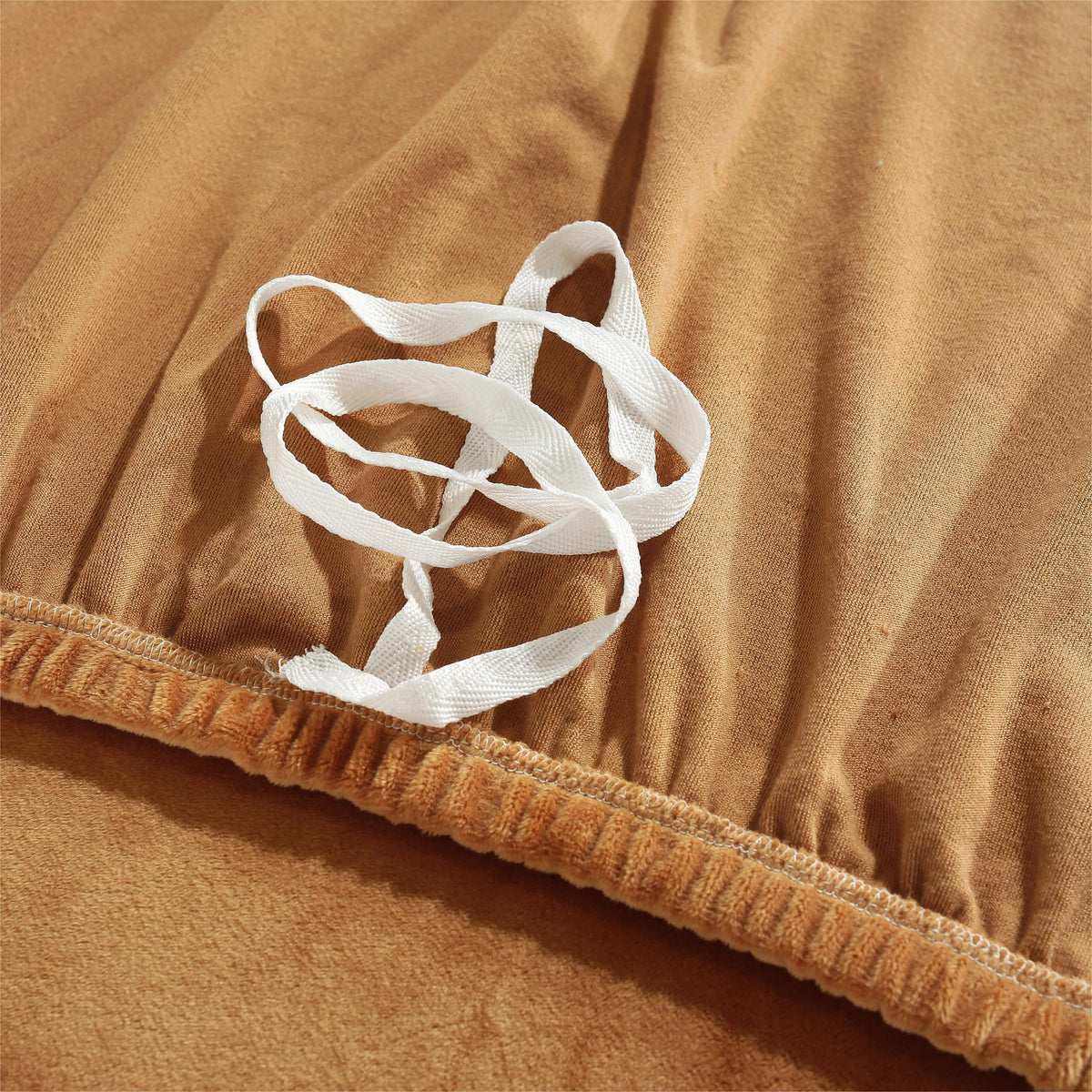 Ecksofa-Bezug aus Samt in L-Form – Orange – Ansicht 5