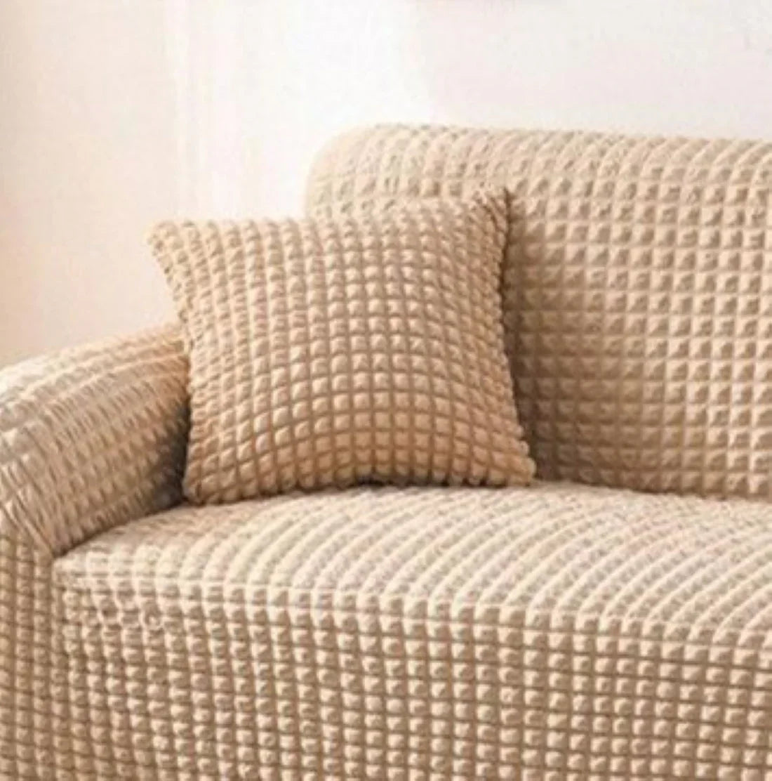 Kissenhülle mit Noppenstruktur – Beige – Ansicht 1
