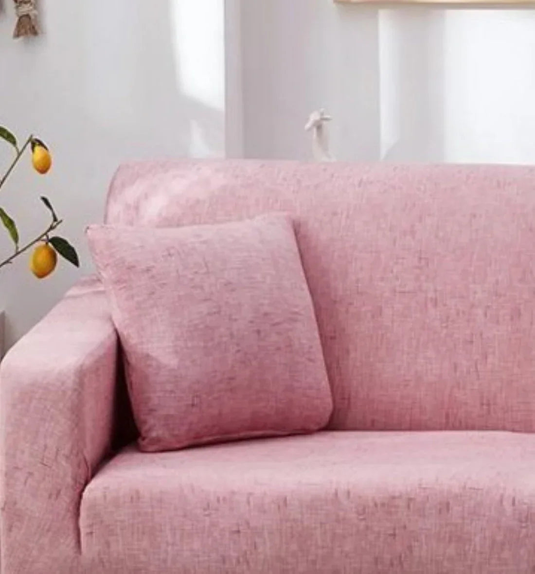 Kissenhülle mit Kreuzmuster – Rosa – Ansicht 1
