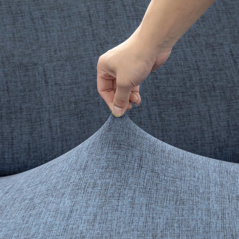 Kissenhülle mit Kreuzmuster – Schieferblau – Ansicht 2