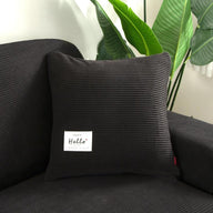 Jacquard-Kissenhülle – Schwarz – Ansicht 1