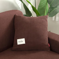 Jacquard-Kissenhülle – Schokoladenbraun – Ansicht 1