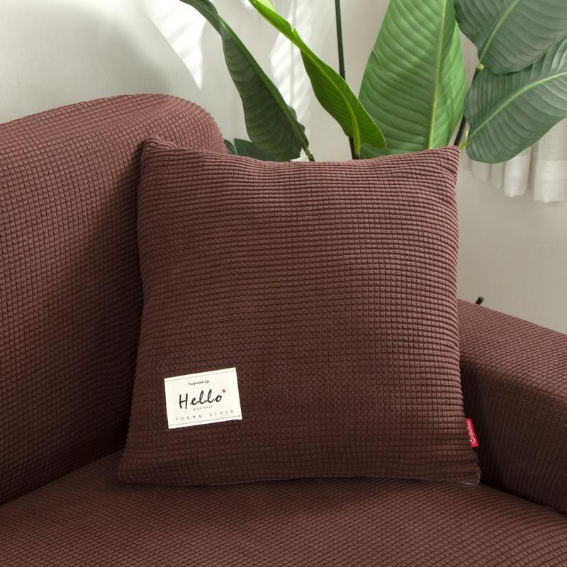 Jacquard-Kissenhülle – Schokoladenbraun – Ansicht 2