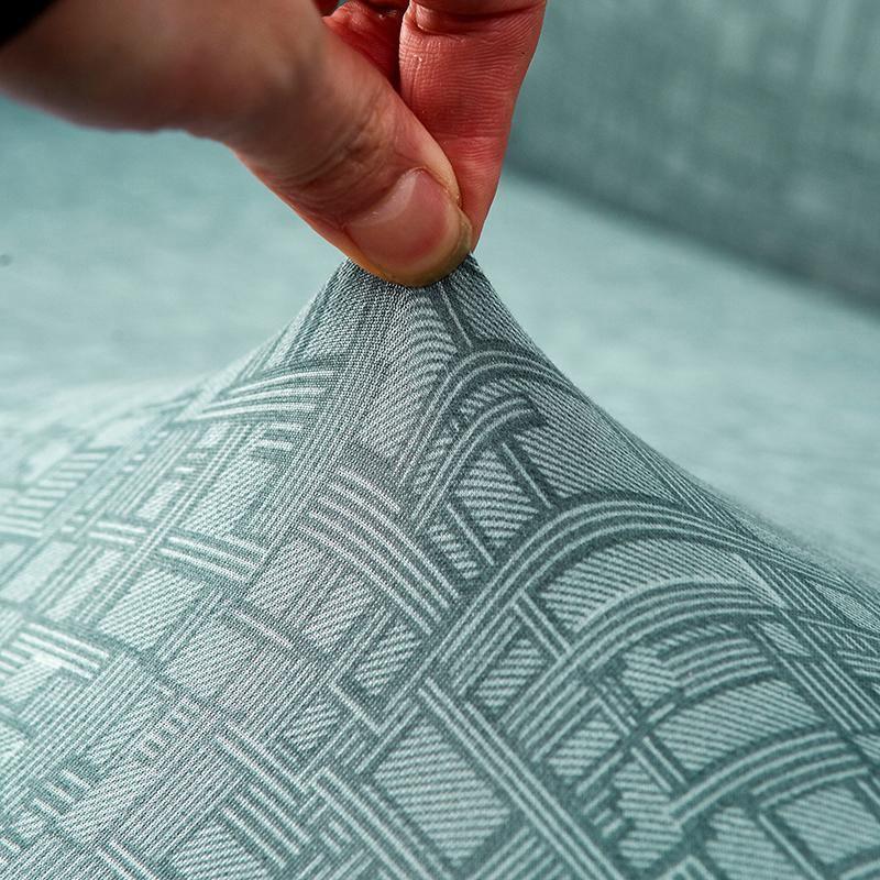 Kissenhülle mit geometrischem Linienmuster – Pastellgrün – Ansicht 2