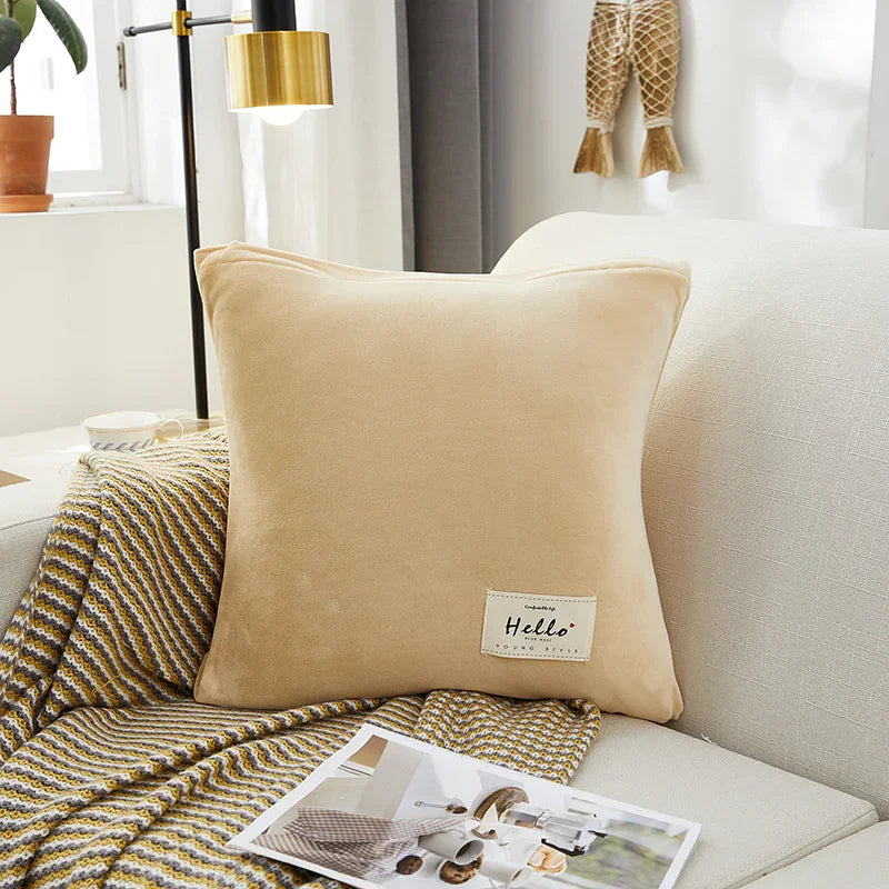 Kissenhülle aus Samt – Beige – Ansicht 1