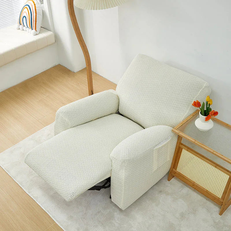 Bezug für Relaxsessel mit Flechtmuster – Beige – Ansicht 3