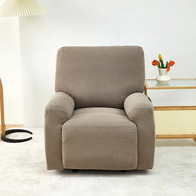 Bezug für Relaxsessel mit Flechtmuster – Braun – Ansicht 1