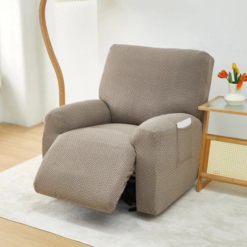 Bezug für Relaxsessel mit Flechtmuster – Braun – Ansicht 2