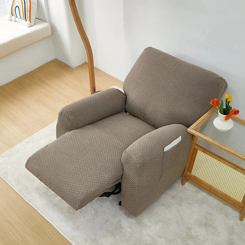 Bezug für Relaxsessel mit Flechtmuster – Braun – Ansicht 3