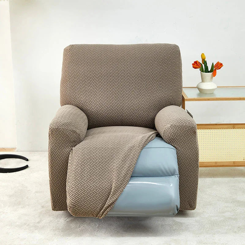 Bezug für Relaxsessel mit Flechtmuster – Braun – Ansicht 4