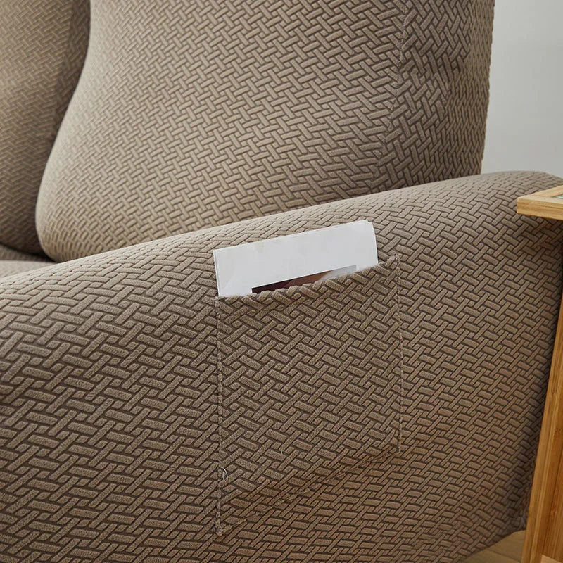 Bezug für Relaxsessel mit Flechtmuster – Braun – Ansicht 7