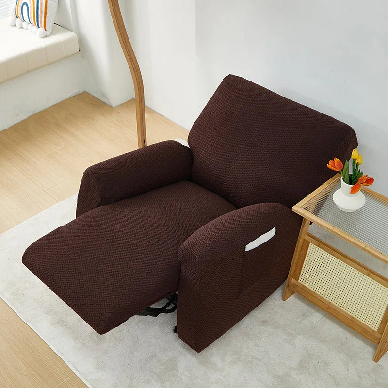 Bezug für Relaxsessel mit Flechtmuster – Dunkelbraun – Ansicht 3