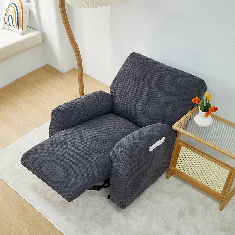 Bezug für Relaxsessel mit Flechtmuster – Dunkelgrau – Ansicht 3