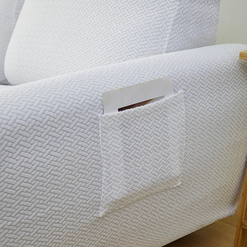 Bezug für Relaxsessel mit Flechtmuster – Weiß – Ansicht 7
