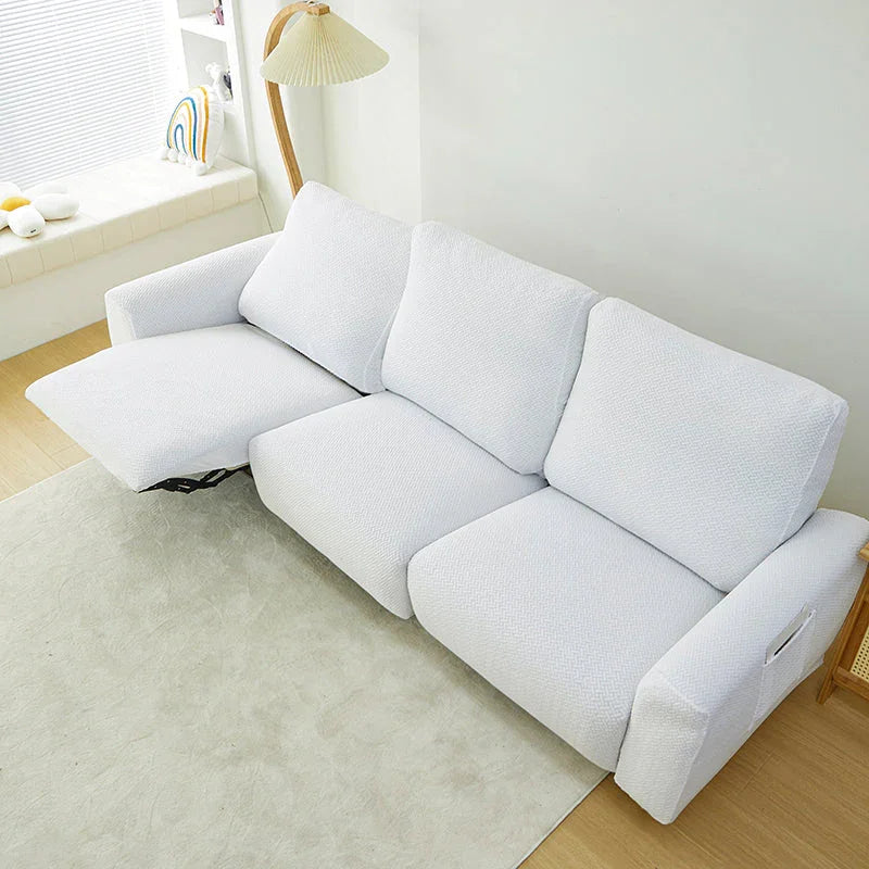 Bezug für Relaxsessel mit Flechtmuster – Weiß – Ansicht 8