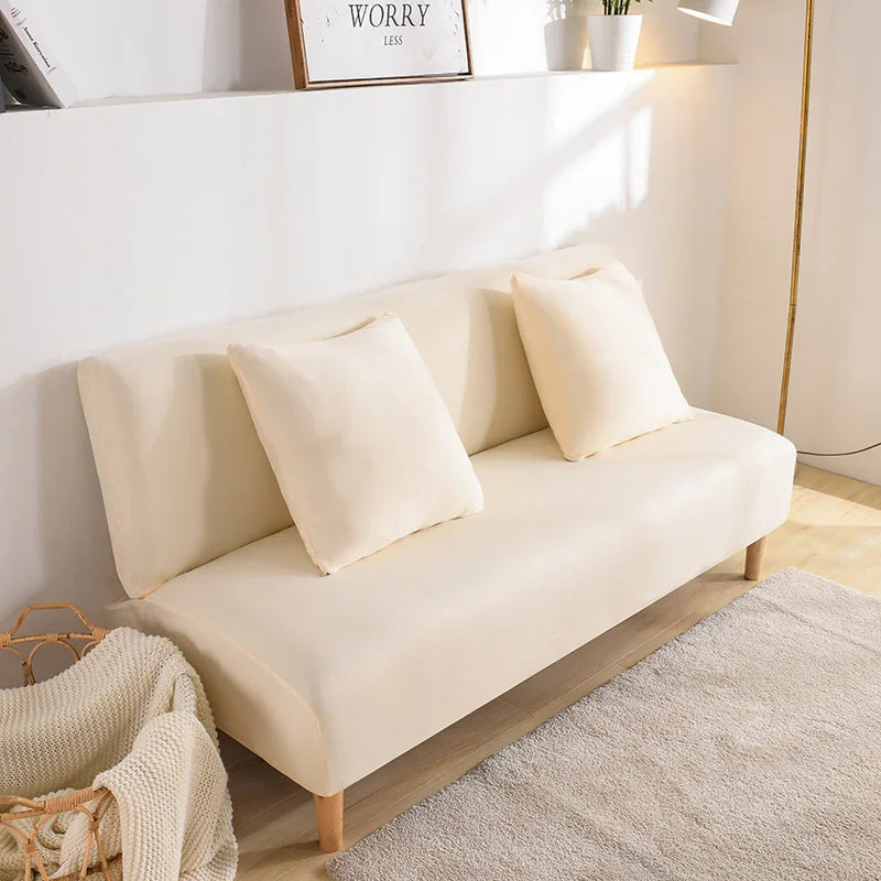 Stretch-Bezug fürs Schlafsofa – Beige – Ansicht 2