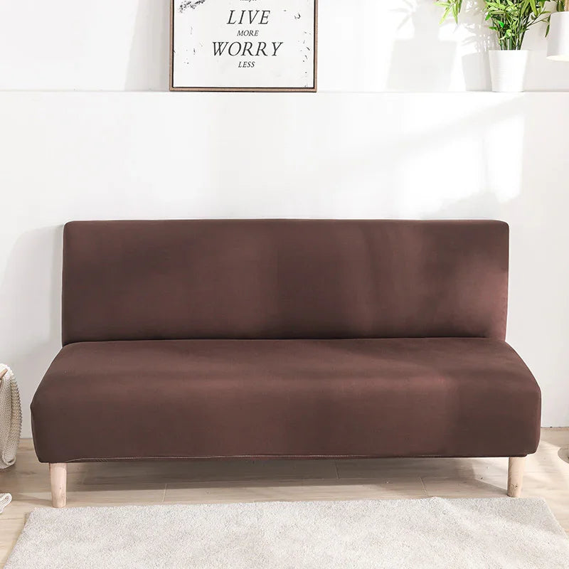 Stretch-Bezug fürs Schlafsofa – Schokoladenbraun – Ansicht 1