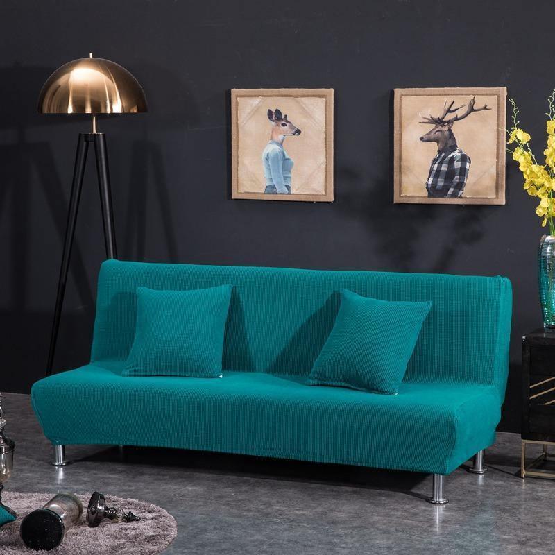 Jacquard-Schlafsofa-Bezug – Türkis – Ansicht 1
